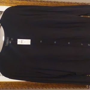 NWT ANN TAYLOR Black Button Down Cardigan